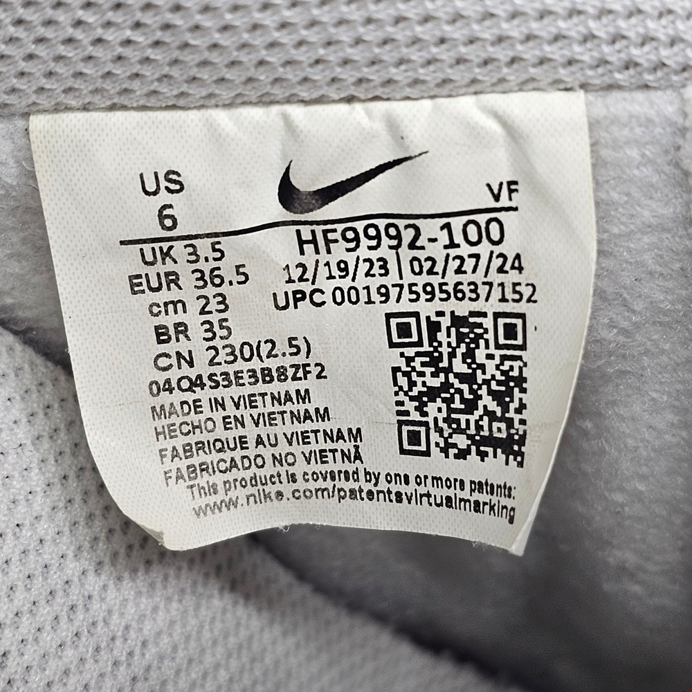 Nike Women 6 White Air Force 1 Low Tumbled Leather Sneakers HF9992-100 - Picture 14 of 14